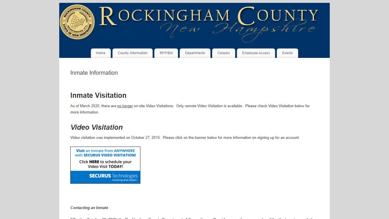 Inmate Information – Rockingham County, NH