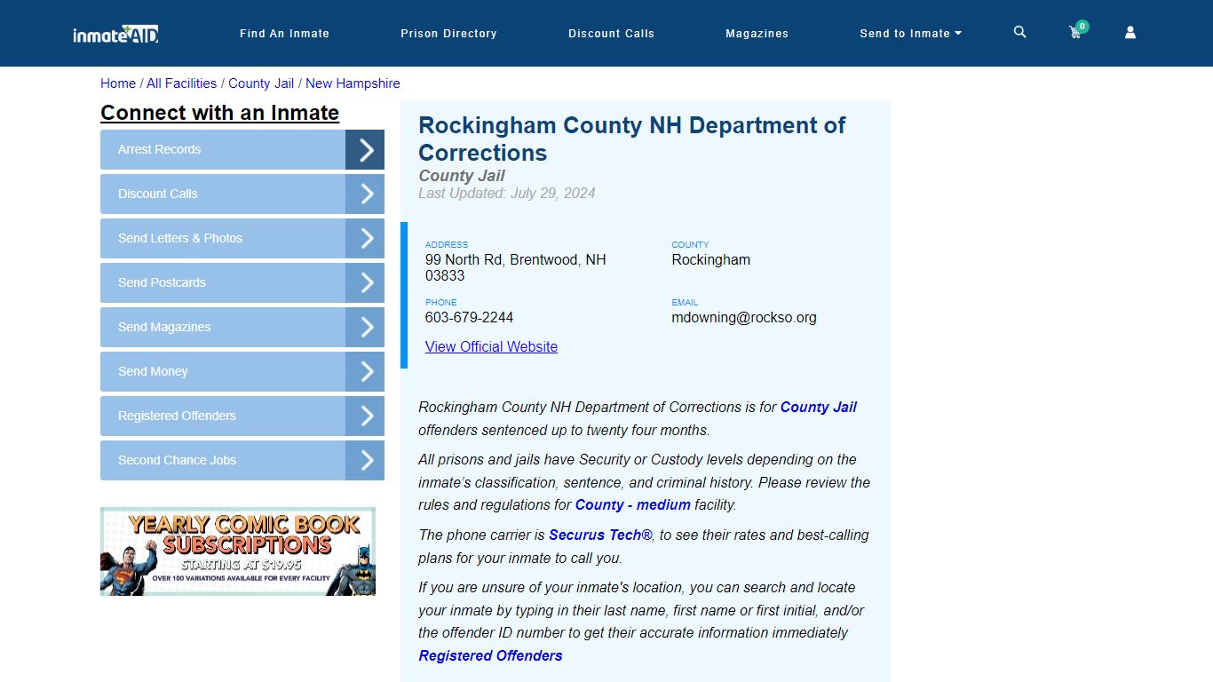 Rockingham County NH Department of Corrections